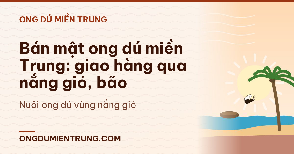 Bán mật ong dú miền Trung: giao hàng qua nắng gió, bão