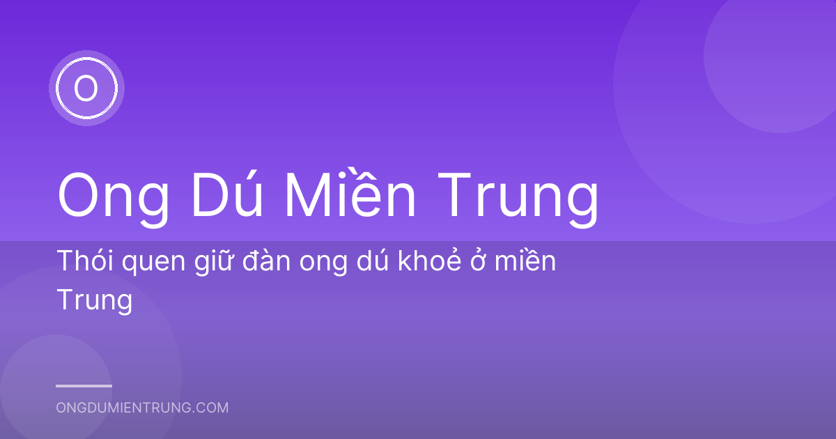 Thói quen giữ đàn ong dú khoẻ ở miền Trung